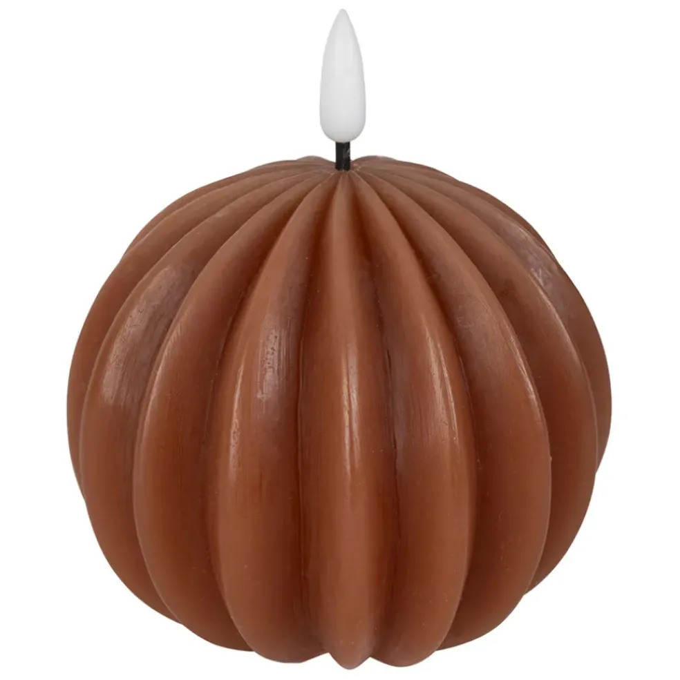 Bougie led boule terracotta h12cm