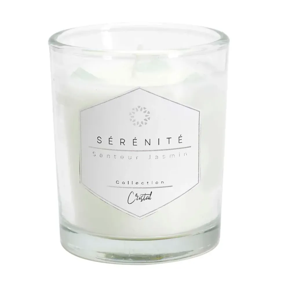 Bougie parfumée Jasmin avec pierre 12h