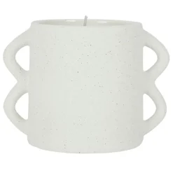 Bougie senteur flora en grès blanc cassé