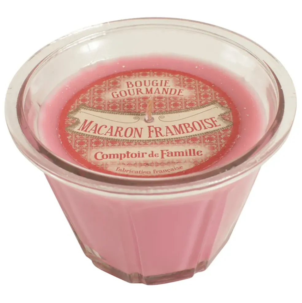 Bougie senteur macaron framboise