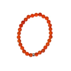 Bracelet cornaline perles rondes 6mm