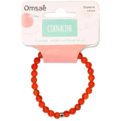 Bracelet cornaline perles rondes 6mm