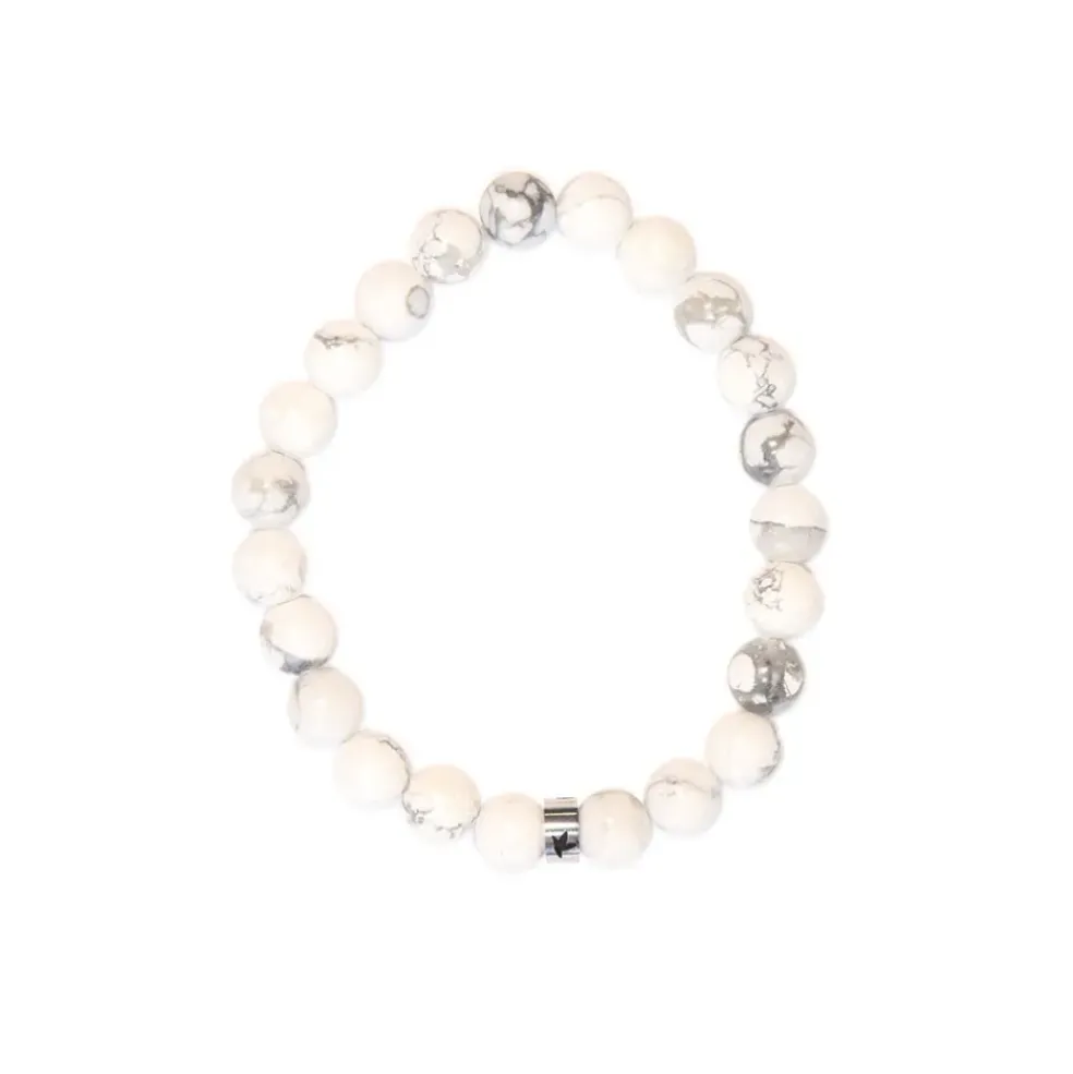 Bracelet magnésite perles rondes 8mm