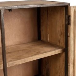 Buffet bas en acacia et fer 2 portes H90cm - Factory