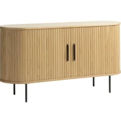 Buffet en placage chêne naturel 140x45cm - nola
