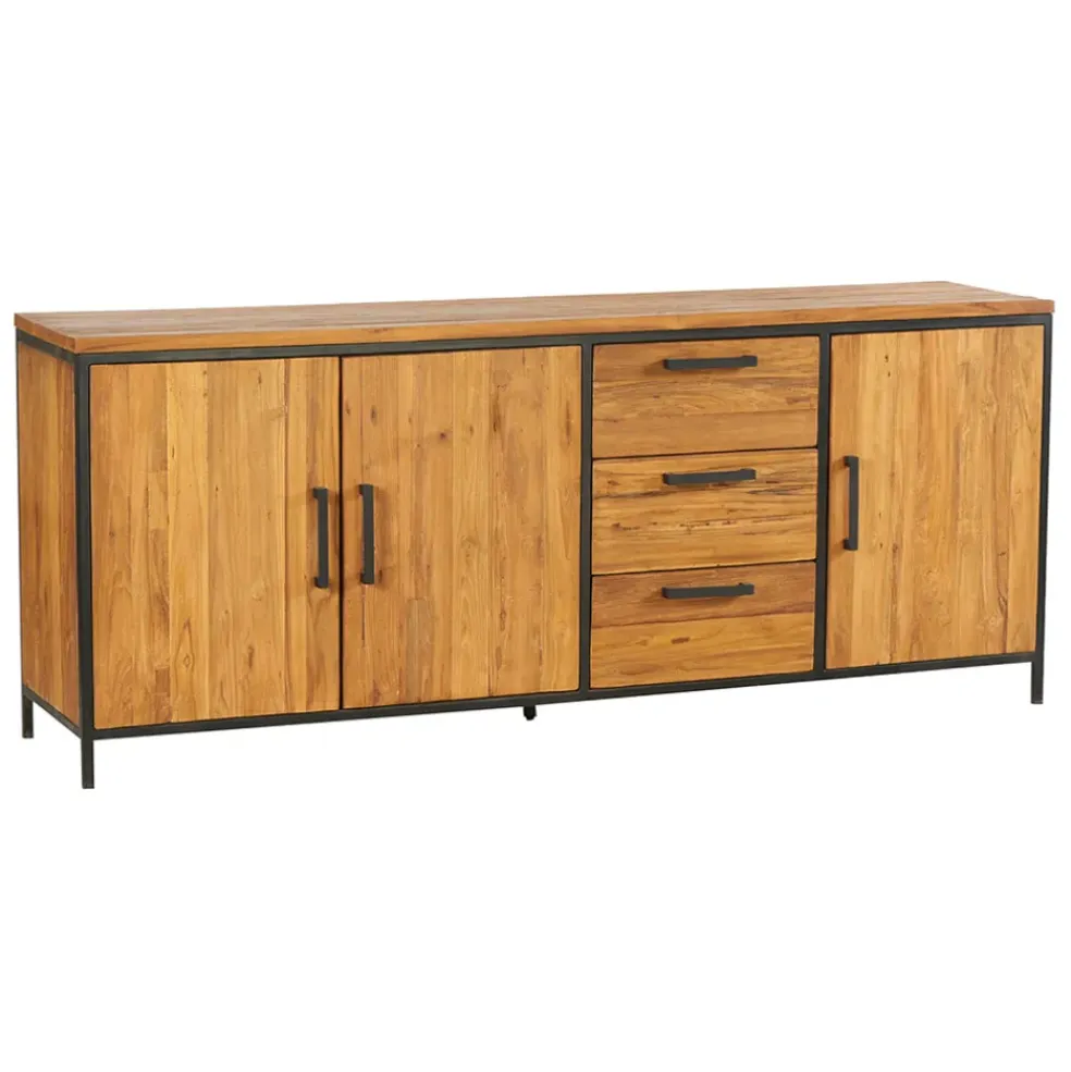 Buffet enfilade en teck massif 3 portes L195cm - Alix