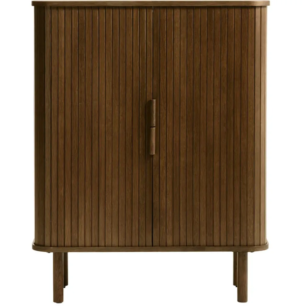 Buffet placage chêne foncé 3 étagères H113cm - Cavo