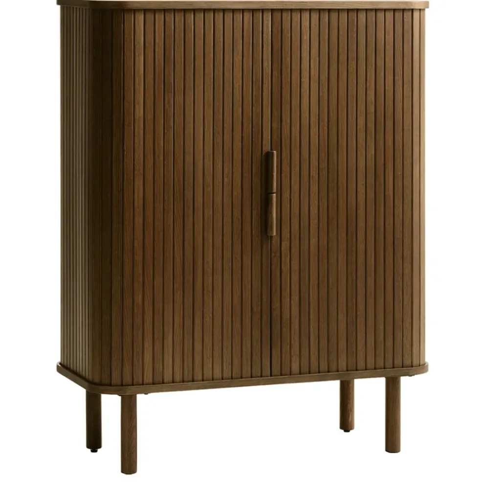 Buffet placage chêne foncé 3 étagères H113cm - Cavo