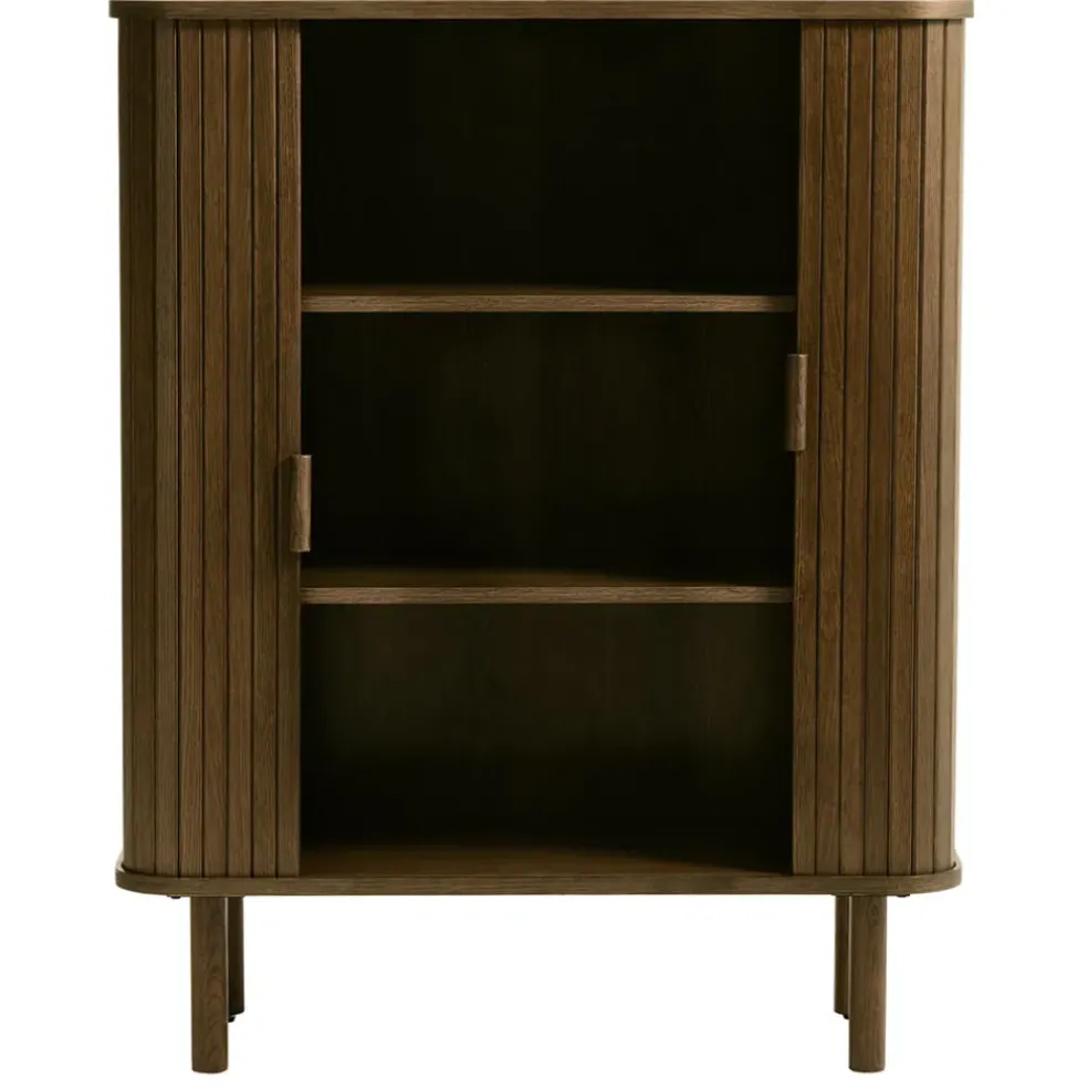 Buffet placage chêne foncé 3 étagères H113cm - Cavo