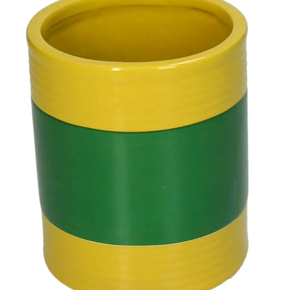 Cache-pot en faïence multicolore d11cm