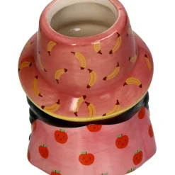 Cache-pot fille en dolomite multicolore h10cm