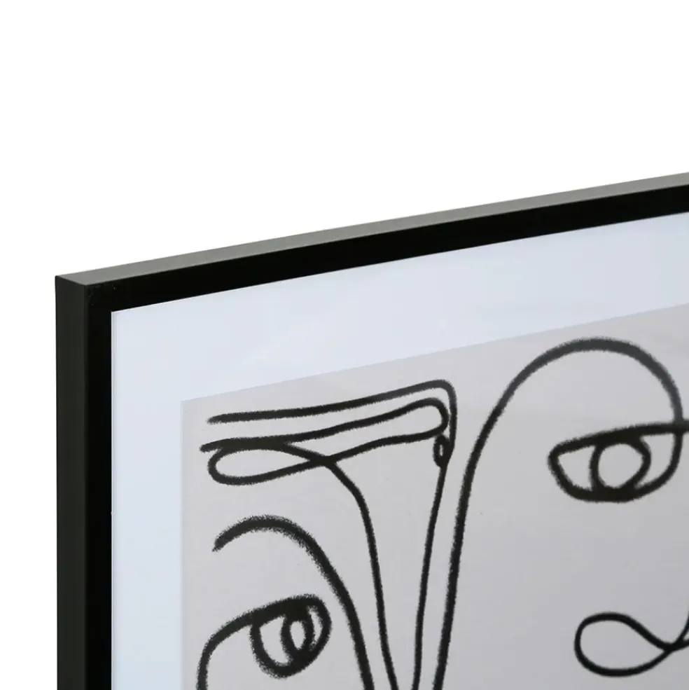 Cadre deco arty visage noir 52x72cm