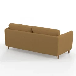 Canapé convertible 2 places Gustave - Tissu Texturé - Crown Moutarde