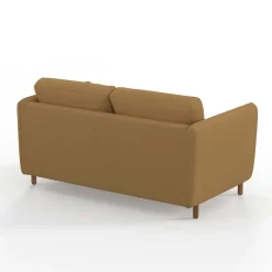 Canapé convertible 2 places Gustave - Tissu Texturé - Crown Moutarde
