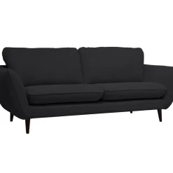 Canapé fixe 2 places AXEL - Tissu Texturé - Crown Black