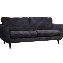 Canapé fixe 3 places Axel - Velours Vintage - Adore Anthracite