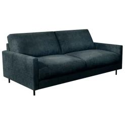 Canapé fixe 3 places Gaspard - Velours Texturé - Dany Bleu grisé