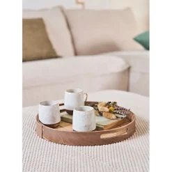 Canapé modulable 4 places avec pouf ivoire - Aubin