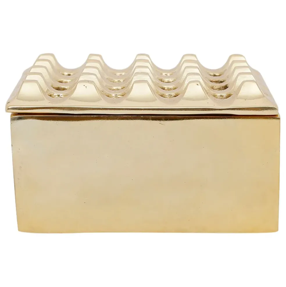 Cendrier en aluminium doré d13cm - Riva