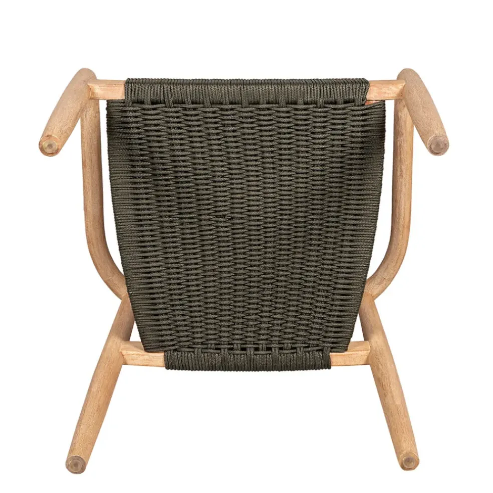 Chaise avec accoudoirs en bois d'eucalyptus kaki - Anam