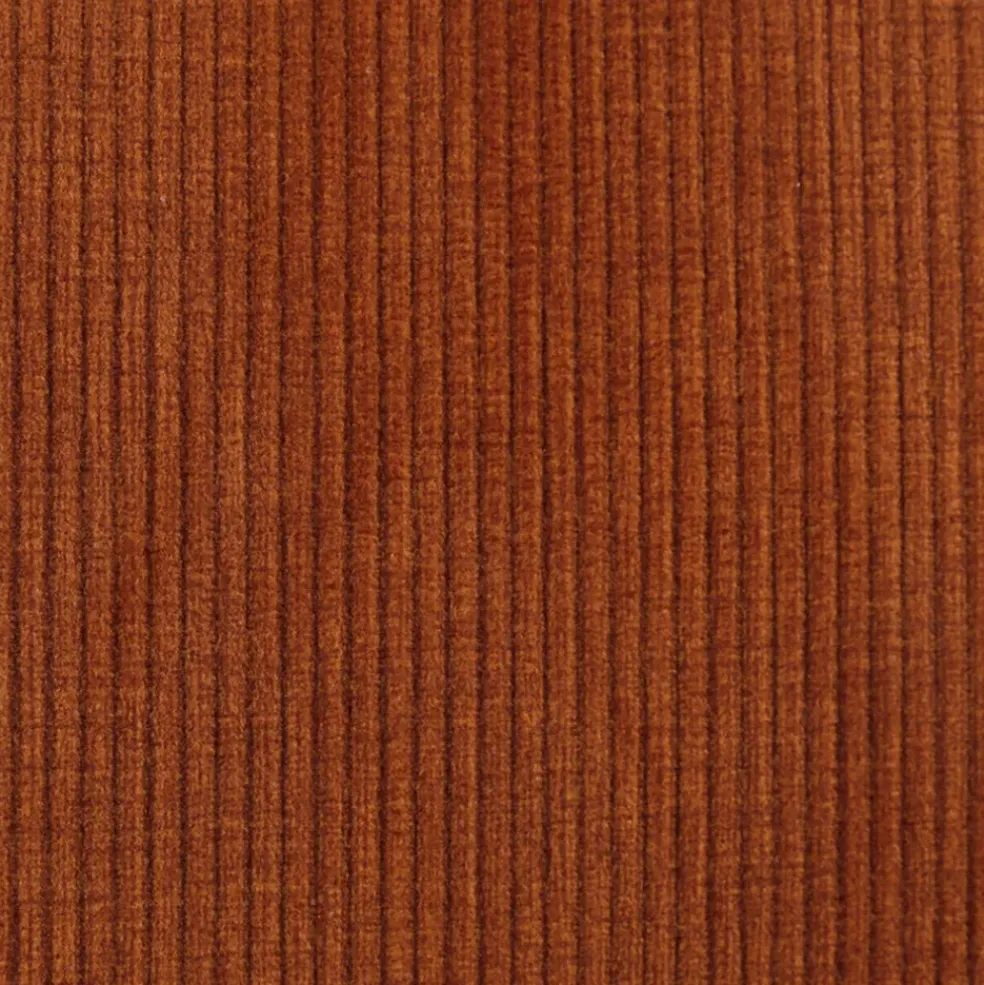 Chaise avec accoudoirs en velours côtelé cognac - Alma