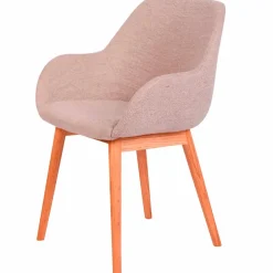 Chaise avec accoudoirs en tissu sable - Altea