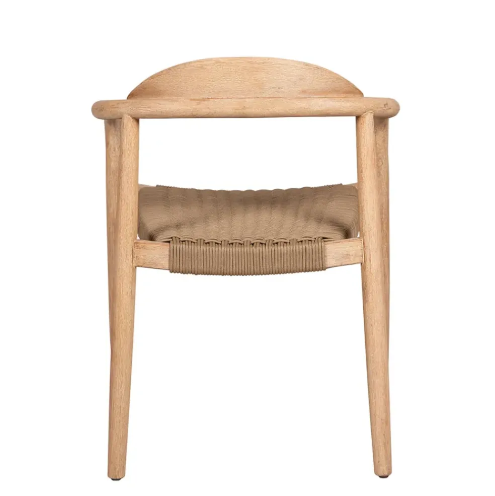 Chaise avec accoudoirs en bois d'eucalyptus sable - Anam