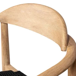 Chaise avec accoudoirs en bois d' eucalyptus noir - Anam