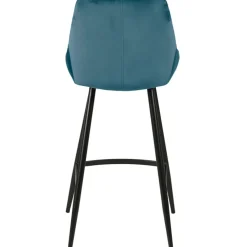 Chaise de bar en velours bleu h67cm - Ben