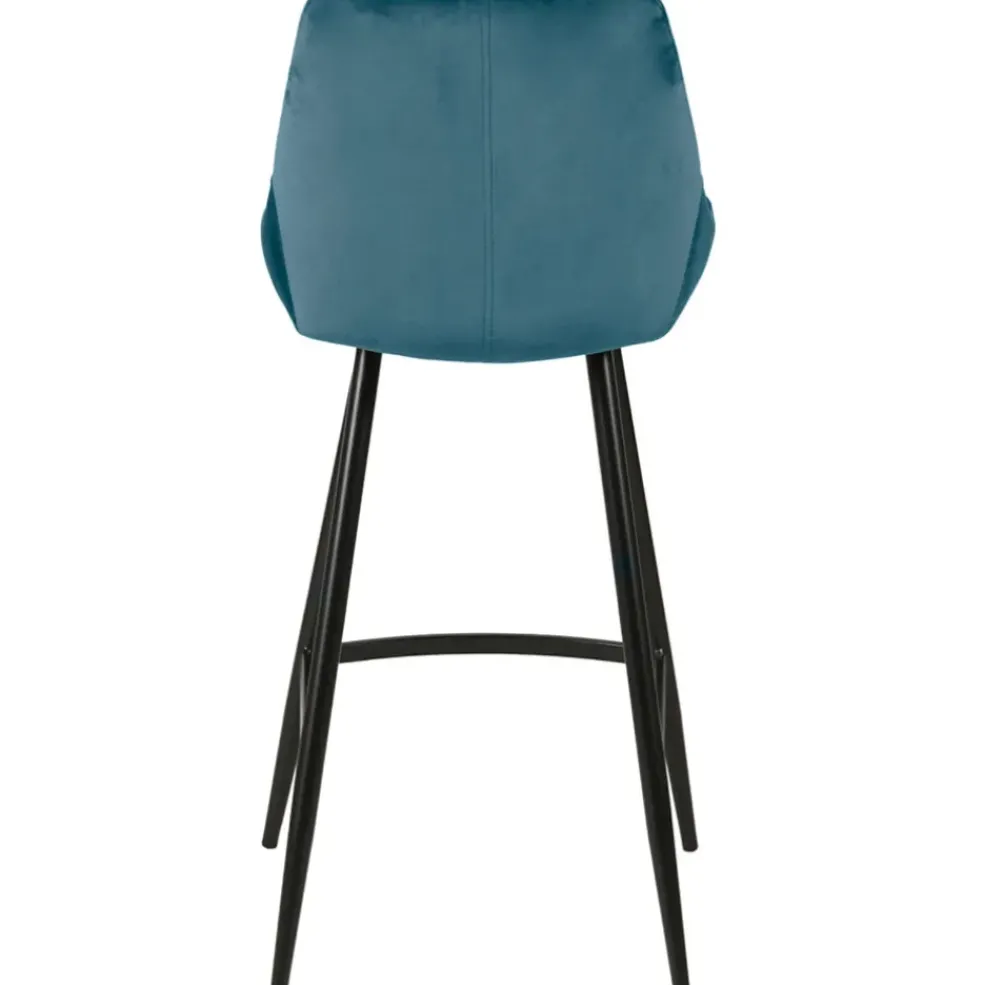 Chaise de bar en velours bleu h67cm - Ben