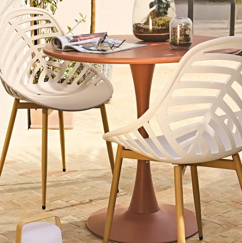 Chaise de jardin en plastique taupe - Alameda