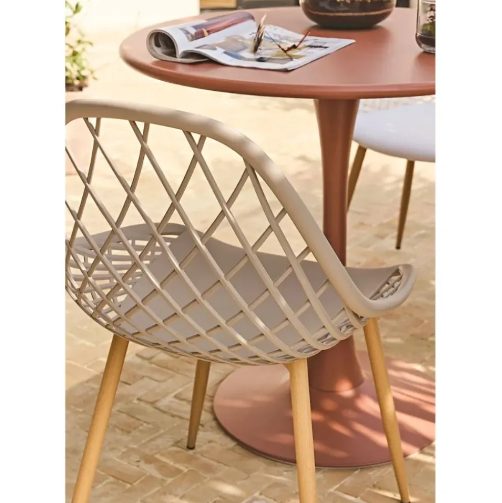 Chaise de jardin en plastique gris taupe - Malaga
