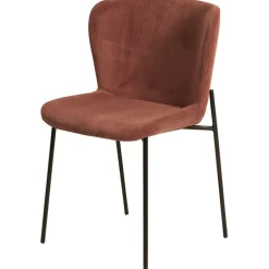 Chaise de salle à manger en velours côtelé acajou - Holden