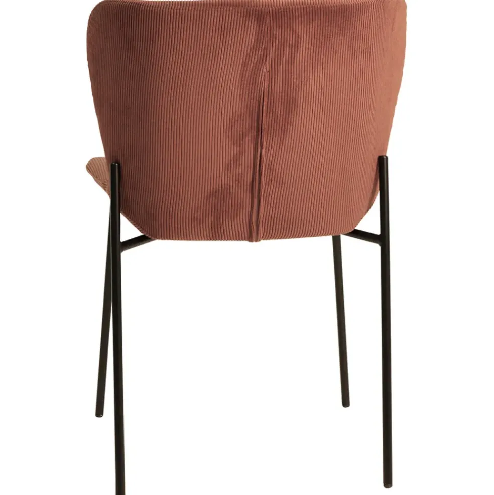 Chaise de salle à manger en velours côtelé acajou - Holden