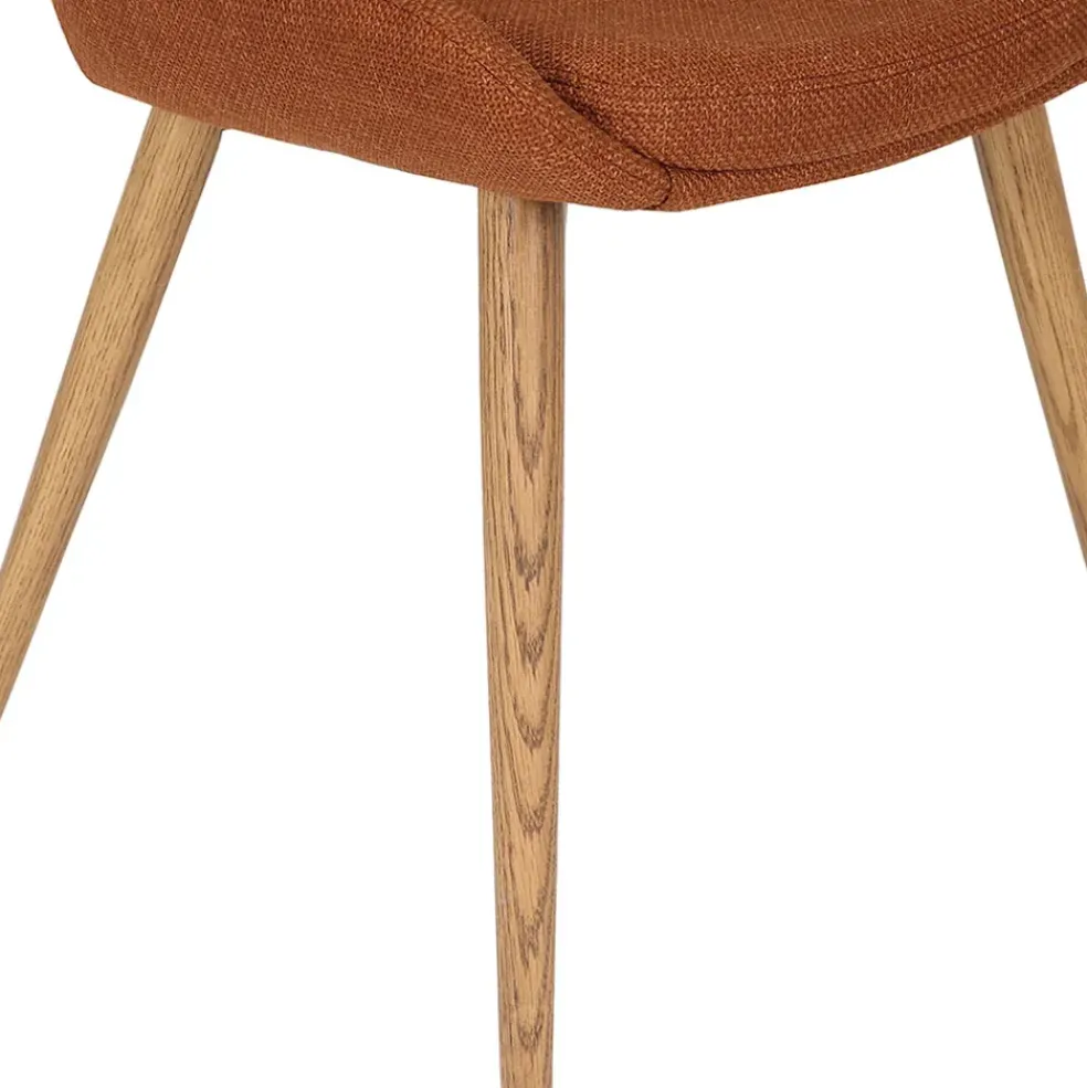 Chaise de salle à manger en tissu cognac - Ben