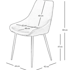 Chaise de salle à manger en tissu gris foncé - Ben