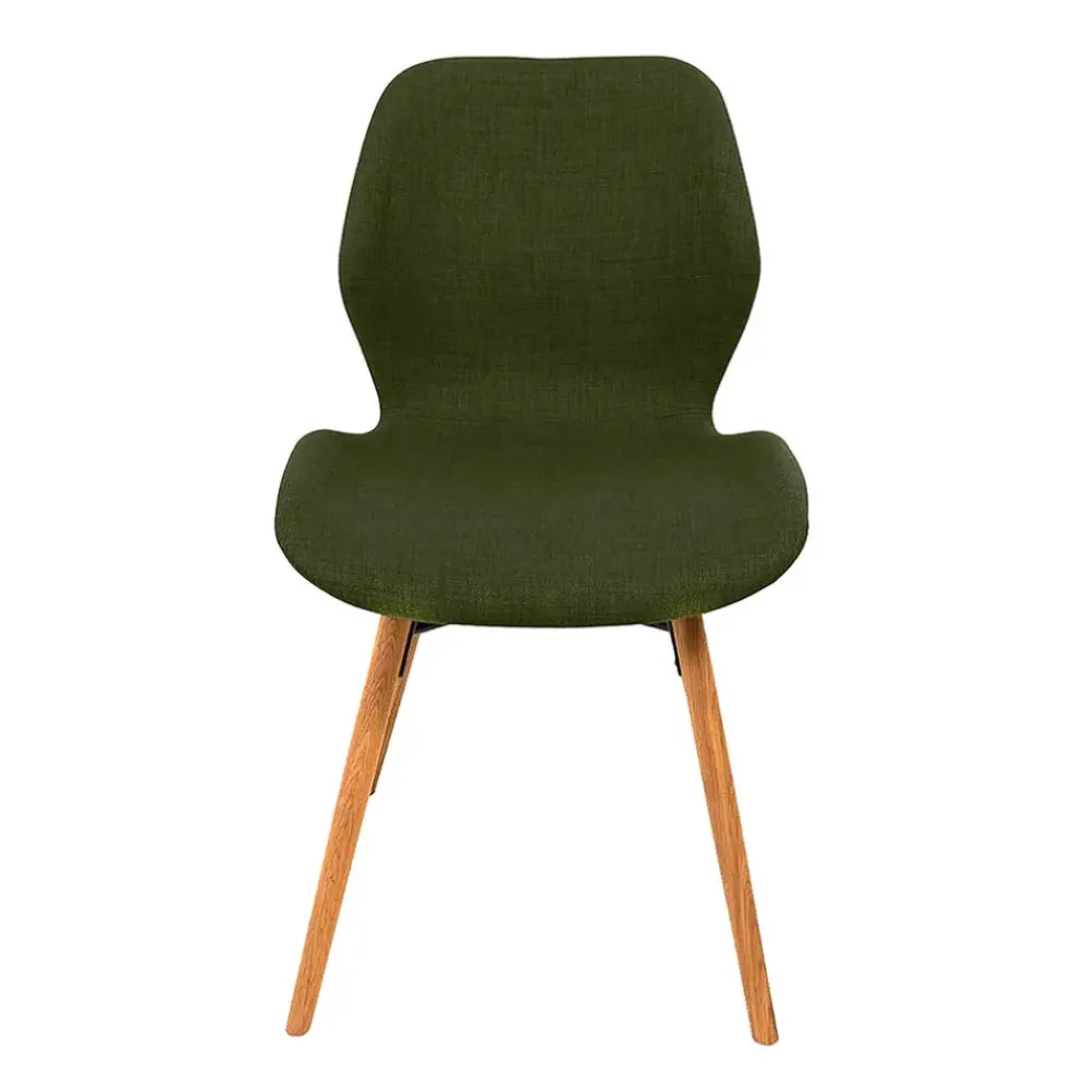 Chaise de salle à manger en tissu vert - Gloria