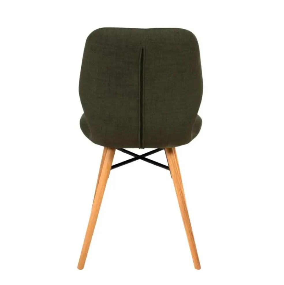 Chaise de salle à manger en tissu vert - Gloria