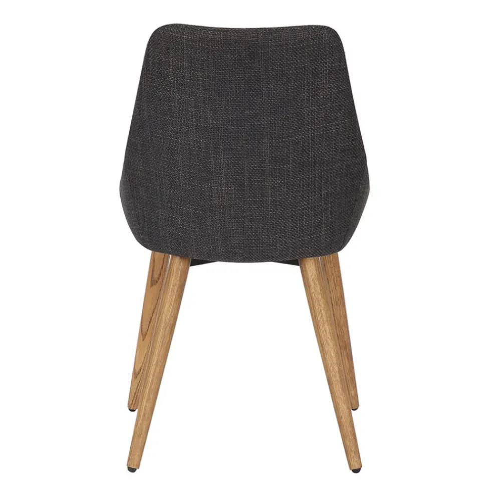 Chaise de salle à manger en tissu gris anthracite - Ben