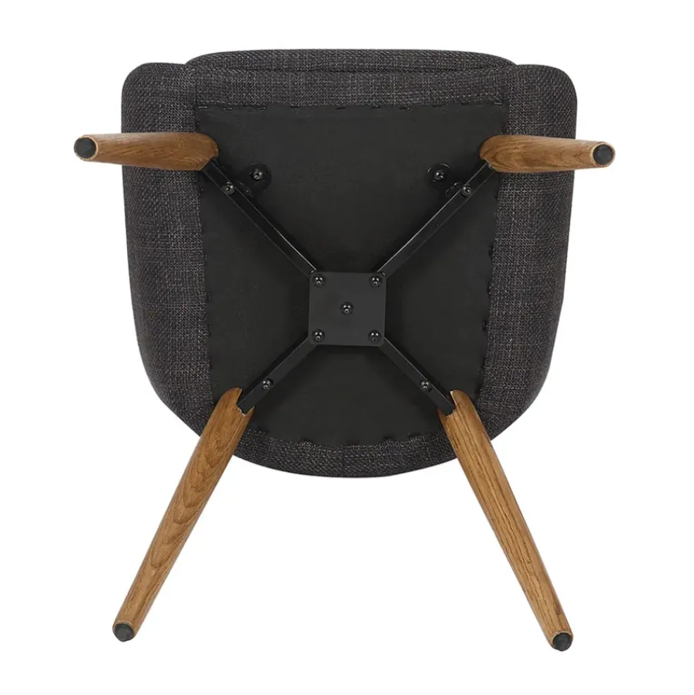 Chaise de salle à manger en tissu gris anthracite - Ben