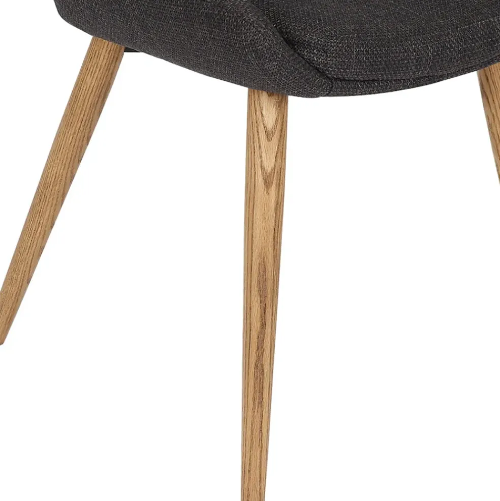 Chaise de salle à manger en tissu gris anthracite - Ben
