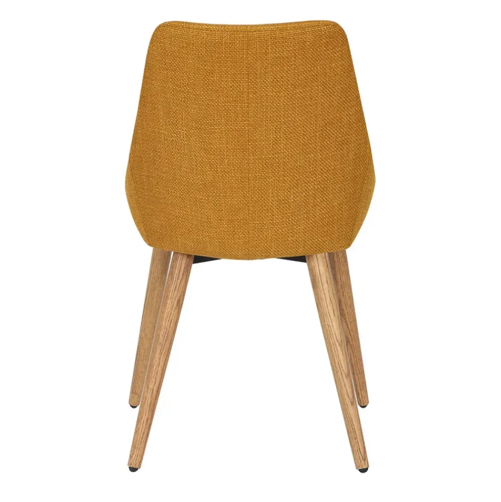 Chaise de salle à manger en tissu ocre - Ben