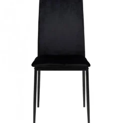 Chaise de salle à manger en tissu noir - Demia