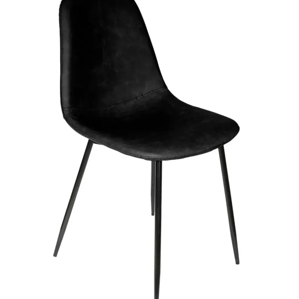 Chaise salle à manger effet cuir noir - Amber
