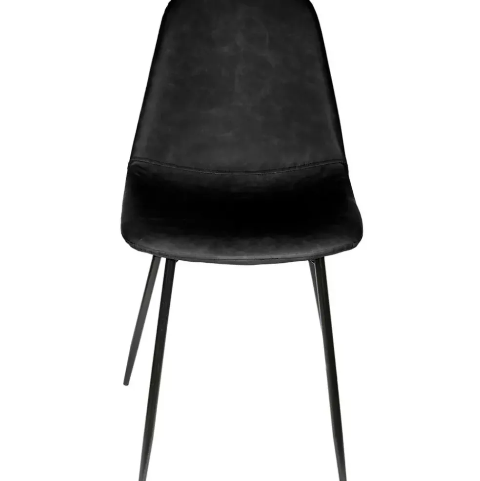 Chaise salle à manger effet cuir noir - Amber