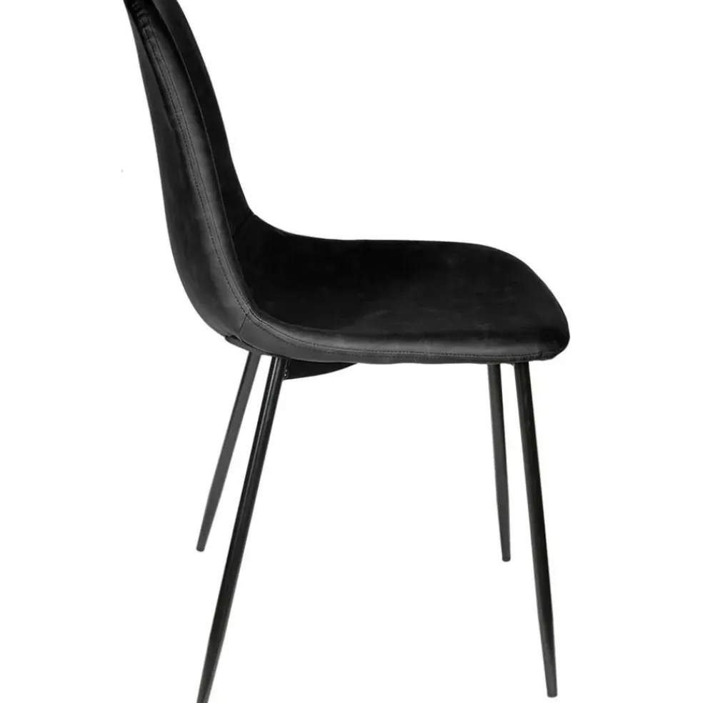 Chaise salle à manger effet cuir noir - Amber