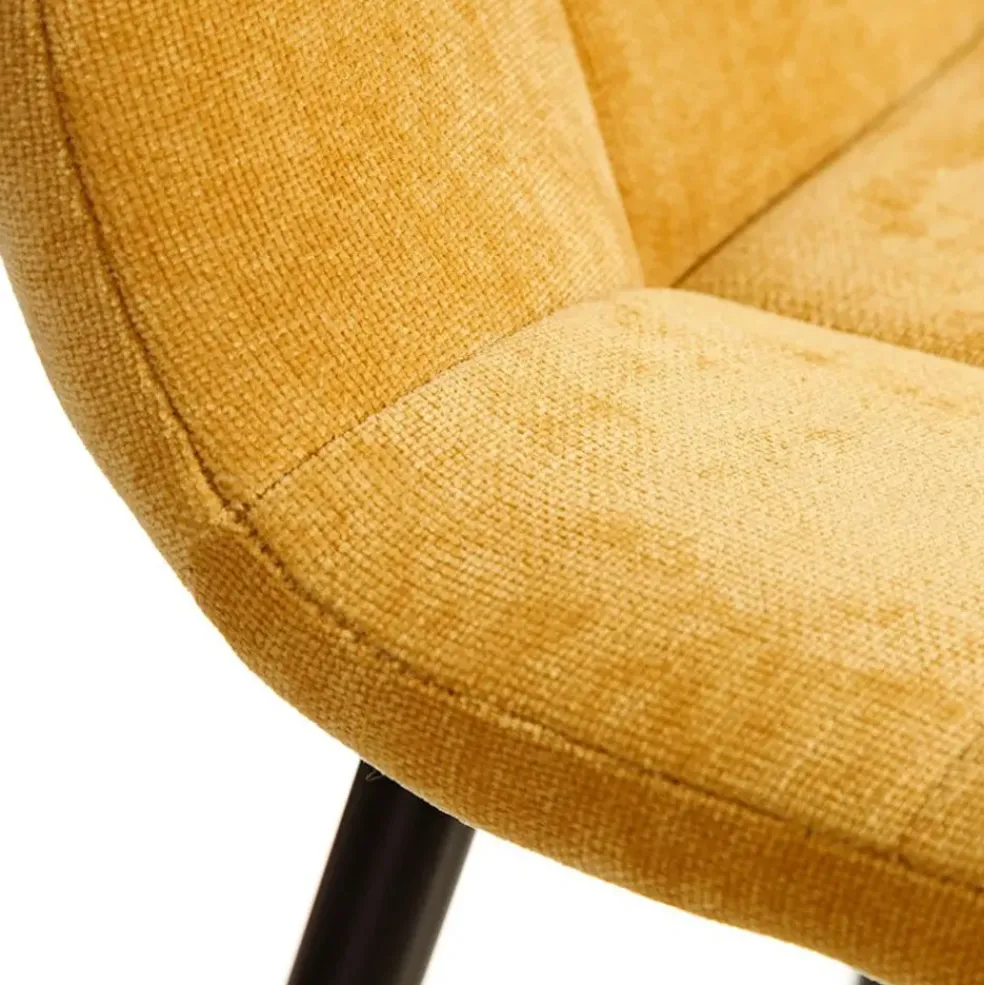 Chaise salle à manger en tissu jaune - Mony
