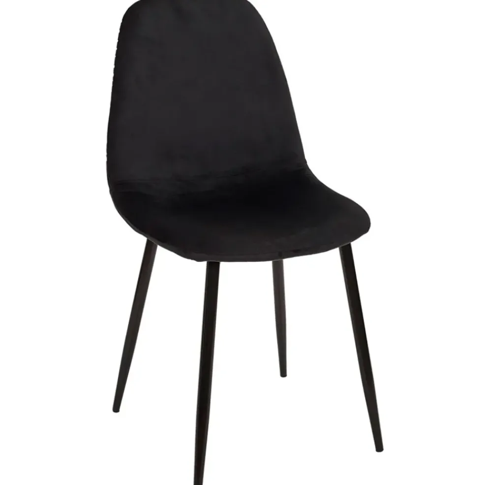 Chaise salle à manger en tissu noir - Leaf