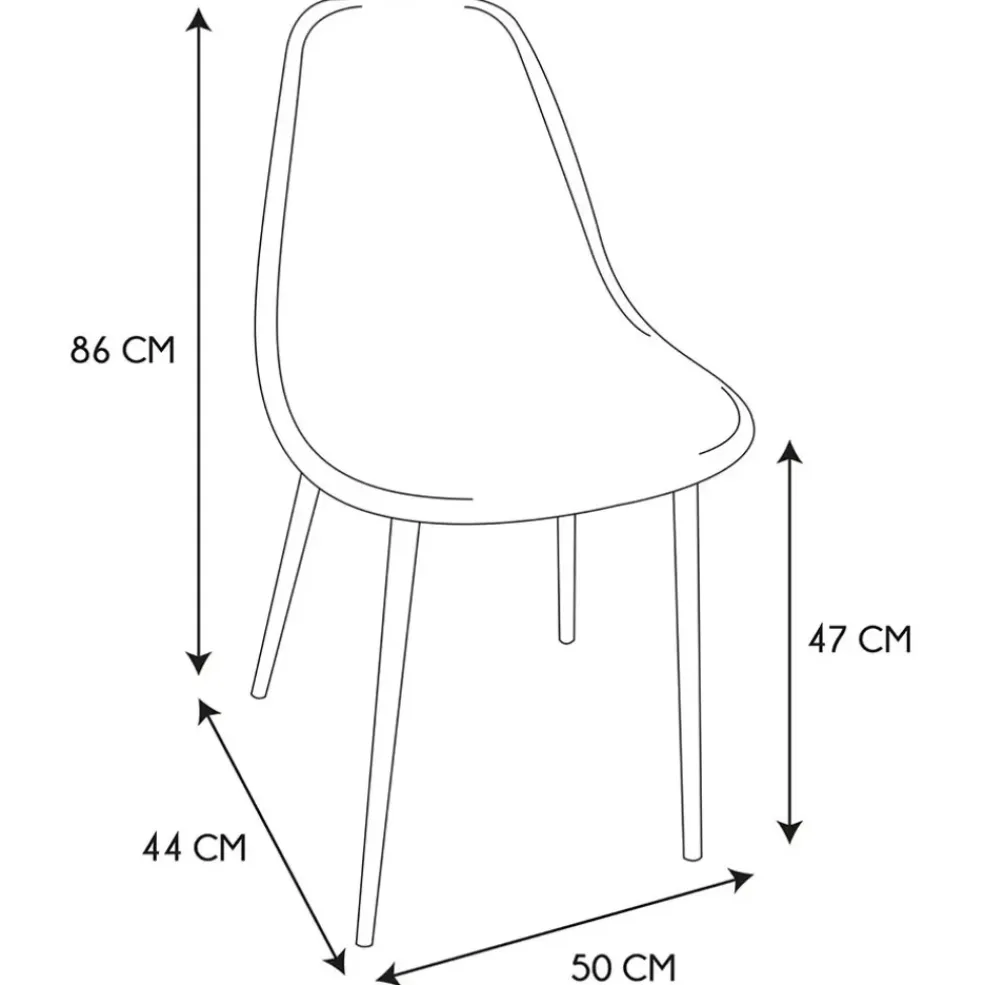 Chaise salle à manger en tissu noir - Leaf
