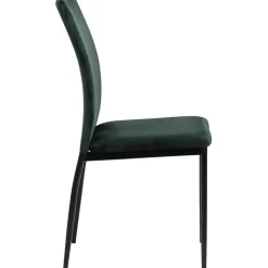 Chaise salle à manger en tissu vert fonce - Demia